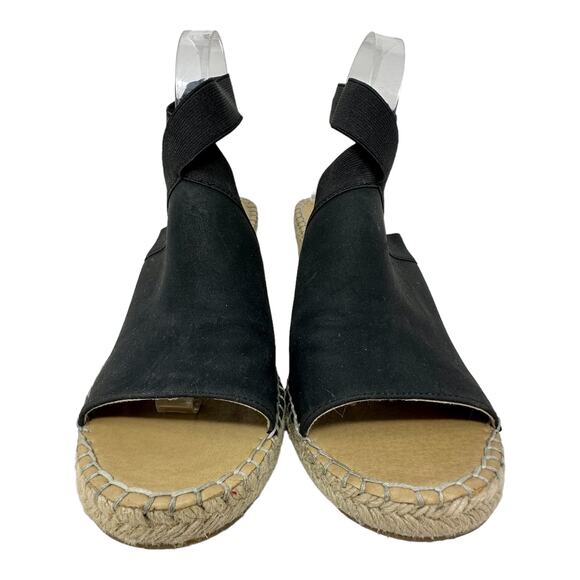 Adrienne Vittadini CALLA Espadrille Wedge Sandals Womens 10M Black Chunky Boho - Picture 4 of 13